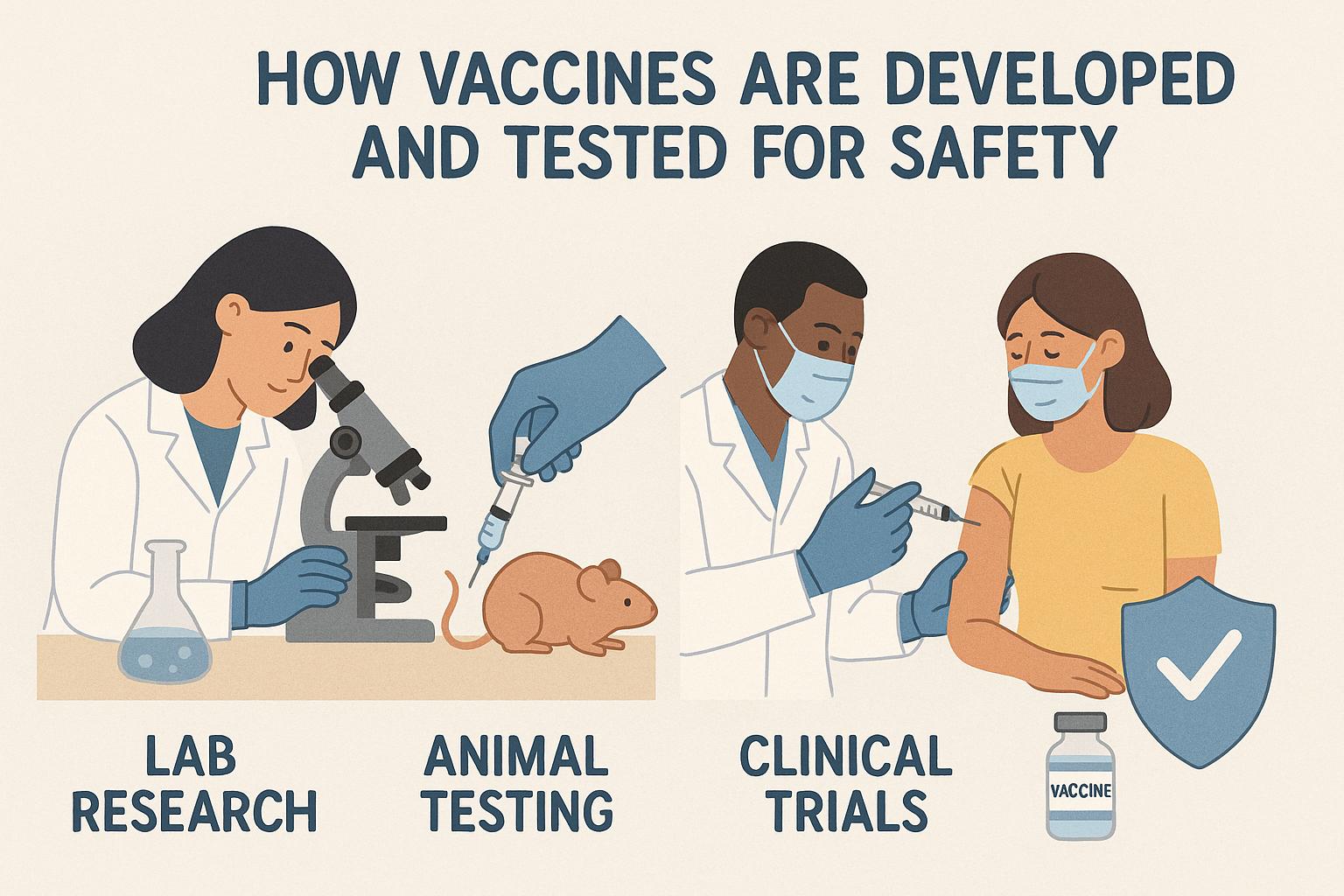 How vaccines are developed and tested for safety.
